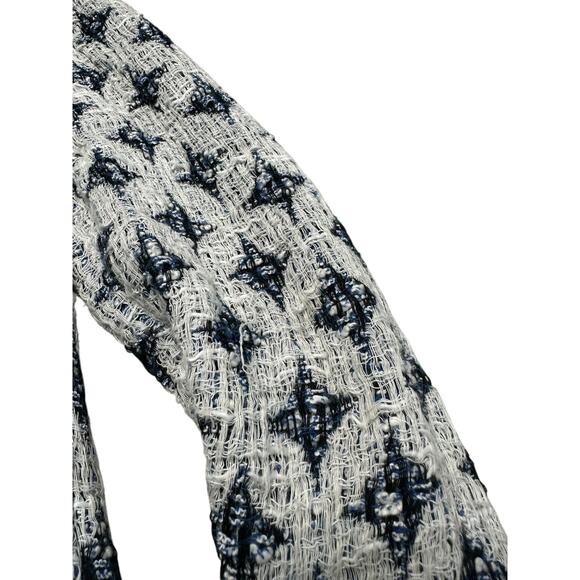 IRO Handi Jacket Blue White Geometric Tweed Women's Size 38 FLAWED PLEASE READ - Picture 12 of 15